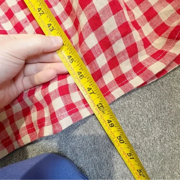 Faith Rowan Leeves Luna Sleeveless Dress Red Gingham Linen Size XXL Pockets NWT - Picture 15 of 16